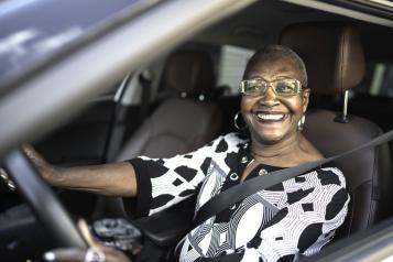 Black woman driving